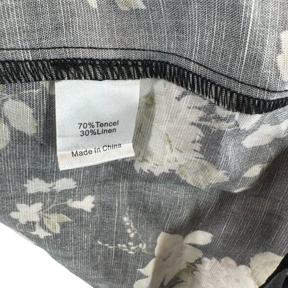 Tuckernuck NEW Midnight Garden Black Floral Collared Corrigan Blouse Top Size M - Picture 8 of 9